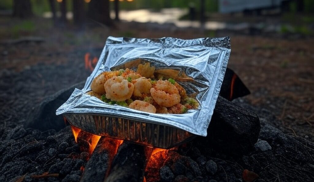 Foil Packet Garlic Butter Shrimp and Veggies